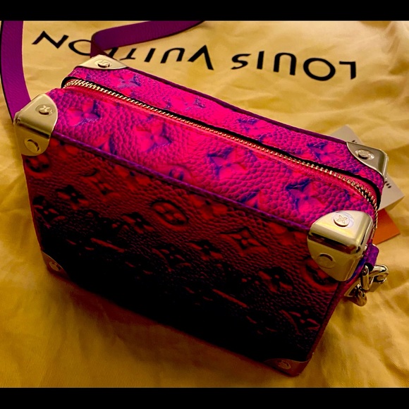 Mini S Trunk Rau Mng BL R Rose Bull Calfskins Leather Cross Body Bag - Picture 5 of 9